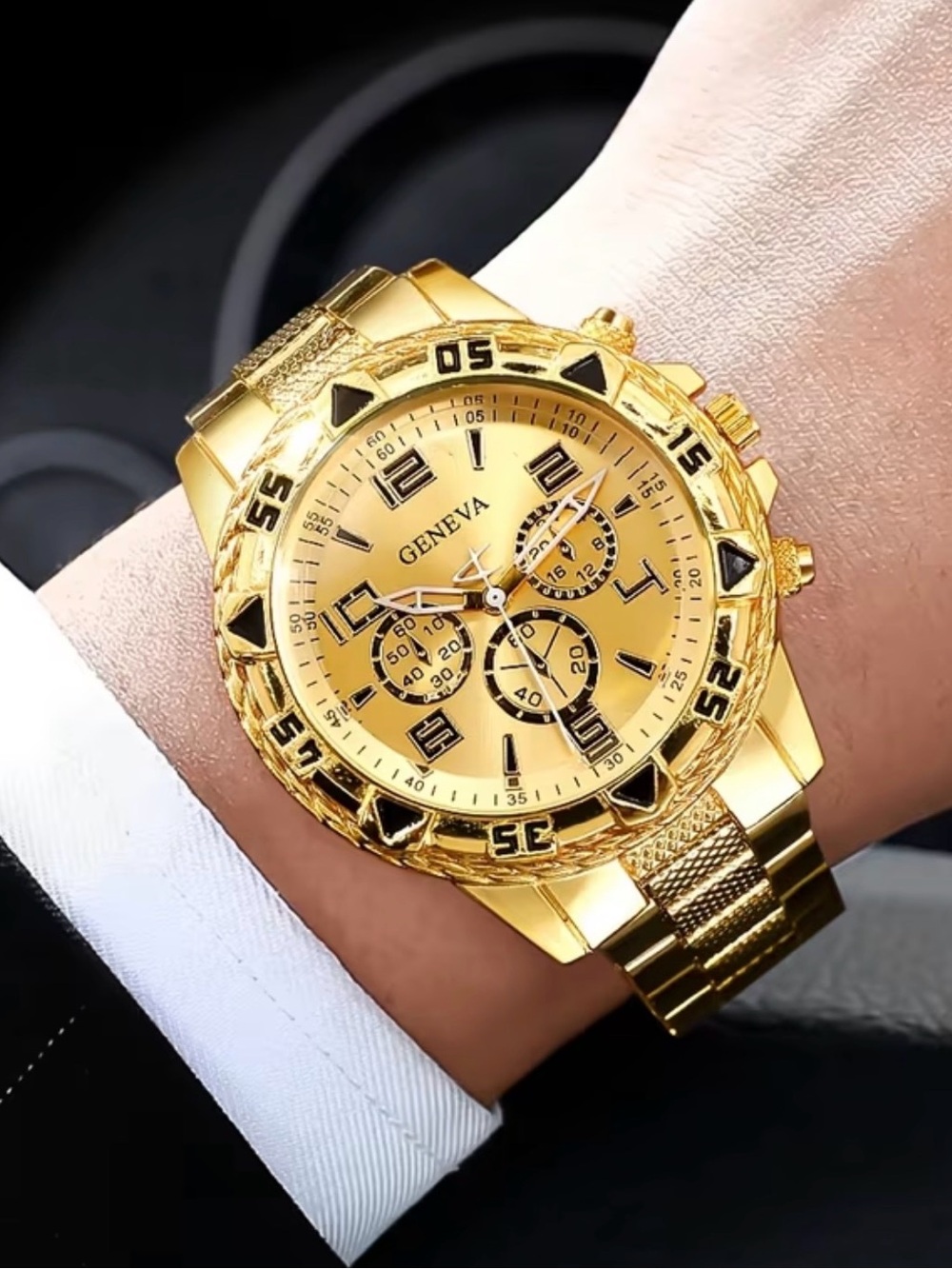 Geneva Gold Men's Chronograph Watch